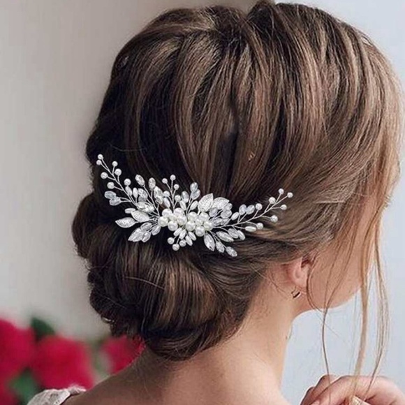 Accessories - WOMEN LEAF AND FAUX PEARL WEDDING FASHIONABLE BRIDAL HAIR COMB NWOT